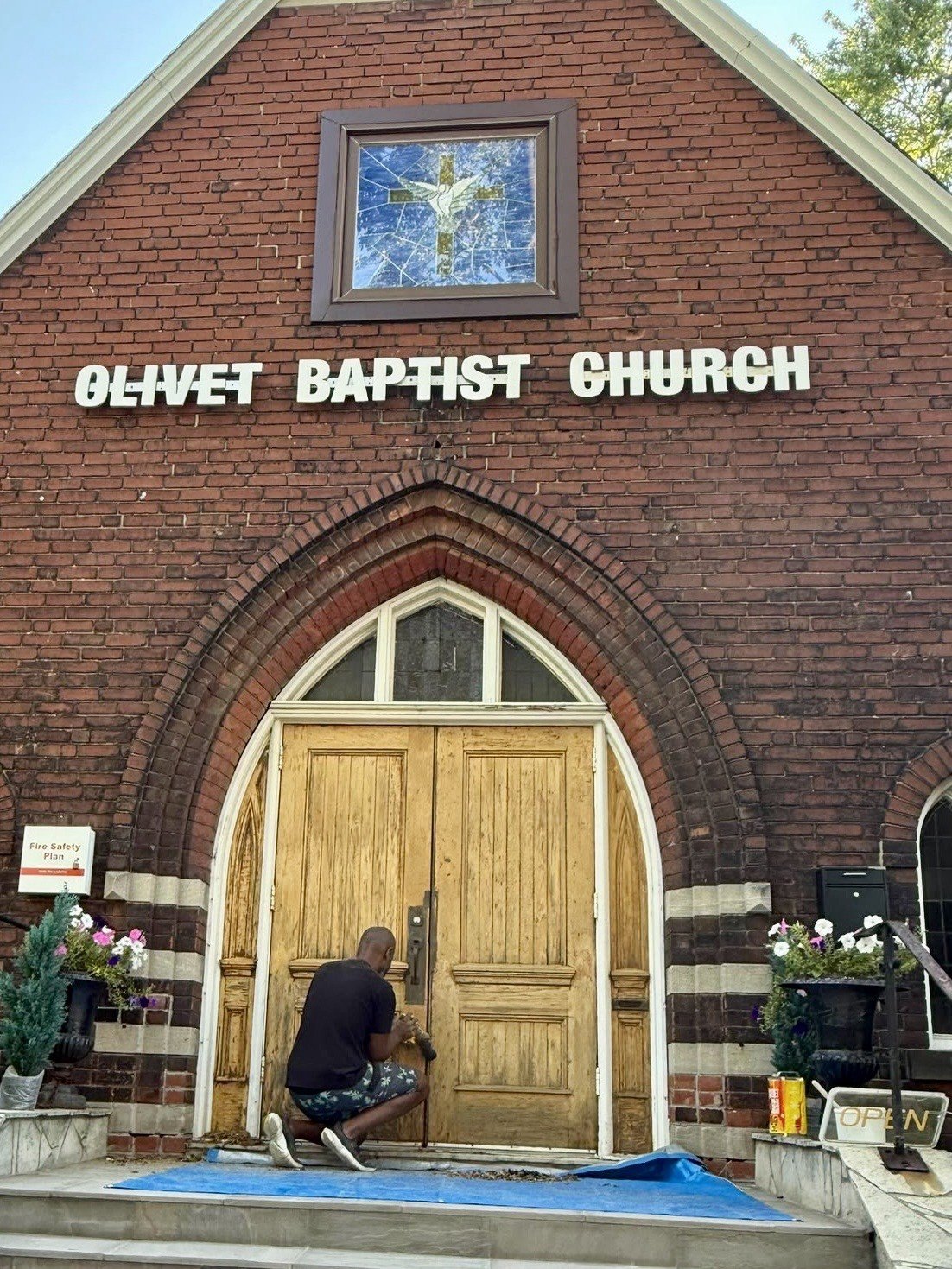 Craftsmanship — restoration work at the entrance